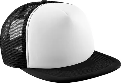 Produktbild von Beechfield Uni Vintage Trucker Baseballkappe RW261 (Einheitsgröße) (Schwarz/Weiß)