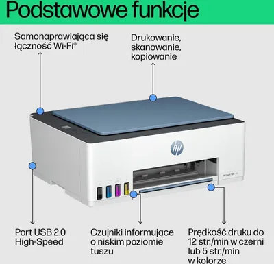 Produktbild von HP Smart Tank Urządzenie wielofunkcyjne 585, Dom i biuro domowe, Drukowanie, kopiowanie, skanowanie, Sieć bezprzewodowa