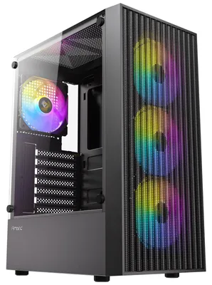 Obrázok produktu pre Antec AX27 RGB, Midi Tower, PC, Čierna, ATX, ITX, micro ATX, Plast, Oceľ, Hranie