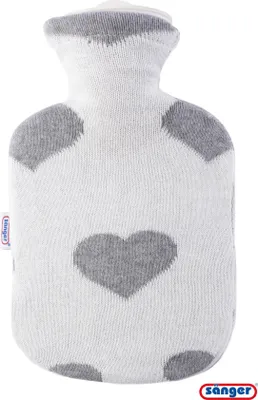 Produktbild von Sänger Wärmflasche 0,8 L mit Baumwoll-Strickbezug Herz Amore