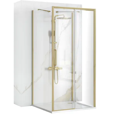 Zdjęcie produktu dla Kabina Prysznicowa Przyścienna Rapid Slide Brush Gold 120x100