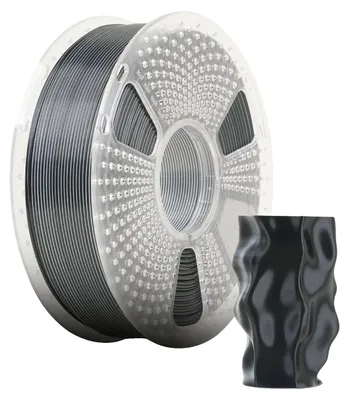 Immagine prodotto di Filamento per stampanti 3D, materiale PLA, superficie liscia come la seta, SEIDE Nero Bianco