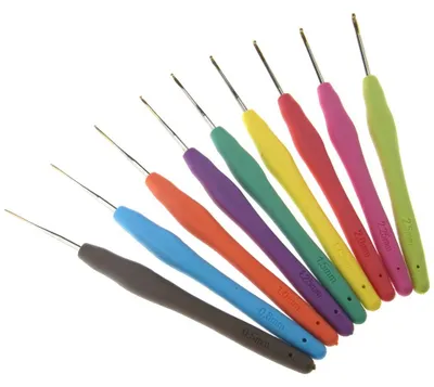 Häkelnadel-Set, 9 Aluminiumnadeln, 0,5-2,5 mm