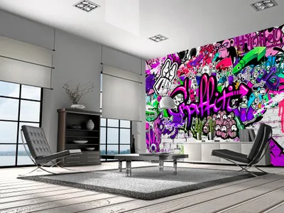 Produktbild von Vlies Fototapete 350x256 cm Tapeten Wandtapete XXL Graffiti Streetart f-A-0348-a-c