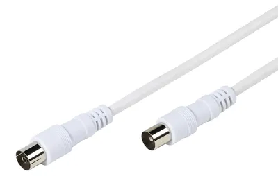 Produktbild von ViVanco™TV-/Radio-Antennenkabel - Weiss, 10 m, Koaxial, Koaxial, Weiß