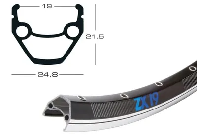 Image de Jante Exal ZX 622-19 32 trous GV 6,5 mm noire (28/29)