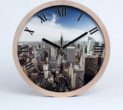Produktbild von Holzuhr 20fi cm wanduhr - schwarze Spitzen - New York