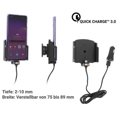 Image de Brodit support réglable (latéral) Actif USB QC 3.0 , Universel : largeur max : 75-89mm, profondeur : 2-10mm , USB type C