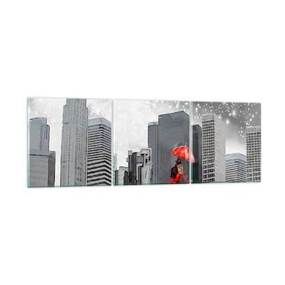 Produktbild von Bilder auf glas - Stadt Haus Straße - 120x40cm - Glasbilder - Wandbilder - Kunstdruck - zum Aufhängen bereit - Wanddekoration aus Glas - Glas Bilder - Wandbild auf Glas - 3 Teile - GCA120x40-3948