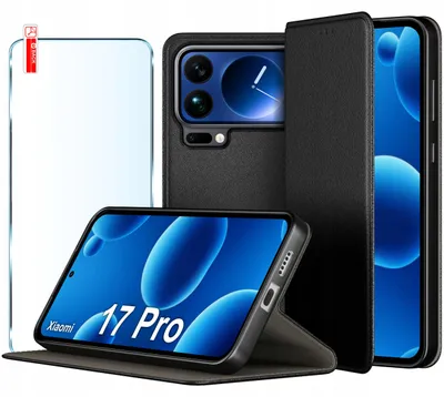 Zdjęcie produktu dla Etui Skórzane Zamykane Magnetyczne Case Do Xiaomi 17 Pro + Szkło 9H