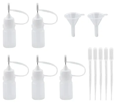 Nadelflaschen-Set 5 Stück, 5 ml, mit Trichtern und Pipetten, für DIY