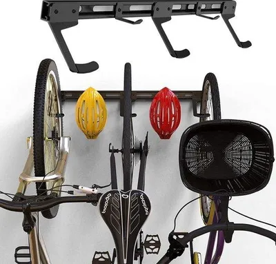 Image de Support mural pour vélos, très résistant, pour 3 vélos