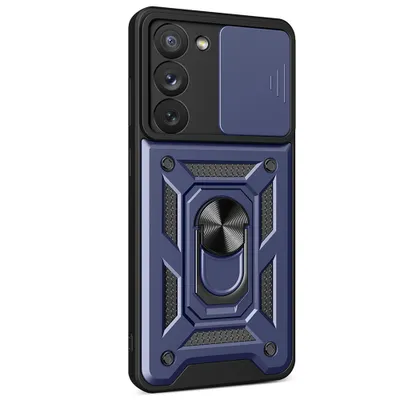 Produktbild von Hybrid Armor Camshield Hülle Für Xiaomi Poco C65 / Redmi 13C Gepanzerte Hülle Mit Kameraabdeckung - Blau