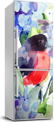 Imagen del producto de Decoración para nevera Tulup - 70x190 cm - Adhesivo para nevera - Aves y flores