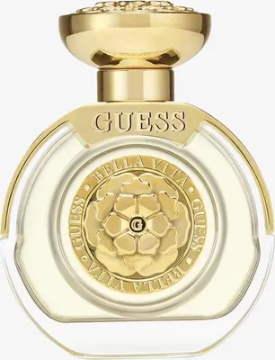 A close-up studio shot of a Guess Bella Vita Eau de Parfum bottle.