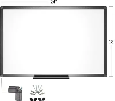 Produktbild von Magnetisches Whiteboard - trocken abwischbares Board - 1 Stück - schwarzes Aluminium - 60 x 45 cm