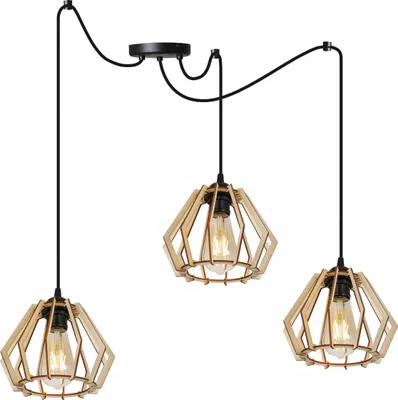 Image de Suspension moderne en bois avec éclairage LED