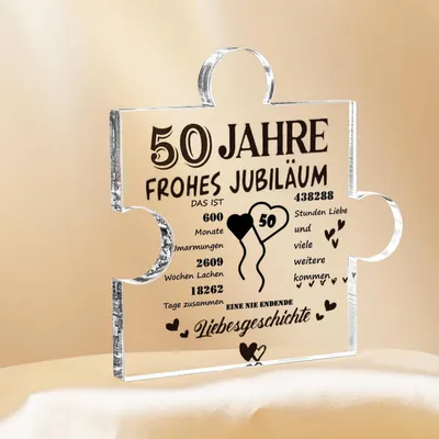 Image de Décoration acrylique pour la maison, 50e anniversaire de mariage, cadeau pour les couples, célébration du jubilé