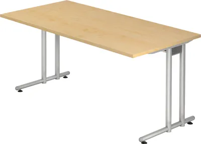 Produktbild von bümö Schreibtisch Serie-N - Nachbildung Ahorn, Größe:  160 x 80 cm