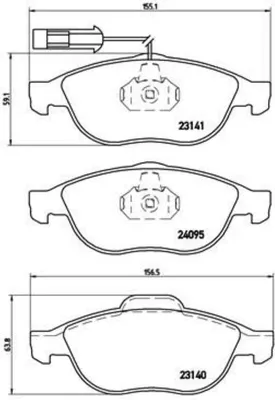 Produktbild von Brembo Bremsbelagsatz, Scheibenbremse Vorderachse P 23 114