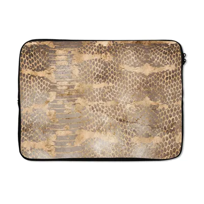 Produktbild von MuchoWow® Laptop Hülle 13 Zoll Tiermuster - Gold - Schlange Laptoptasche - Laptophülle - Sleeve - Rundumschutz