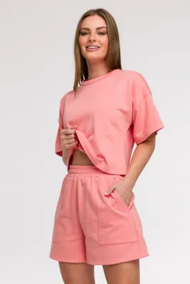 Obrázek produktu pro BeWear Dámské teplákové kraťasy Patolomaio B295 korálová S