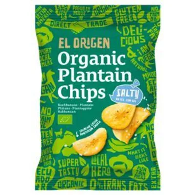 Produktbild von el origen Bio Kochbananen Chips mit Meersalz, 8er Pack (8 x 80g)