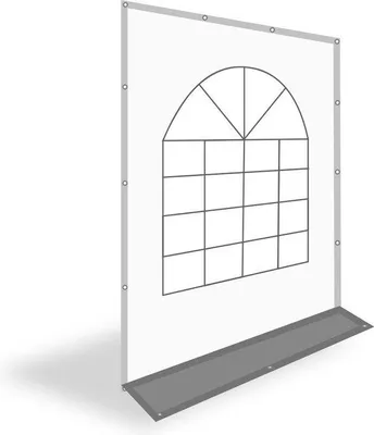 Produktbild von Famanu Partytent-Seitenwand mit Fenster - Grau/Weiß