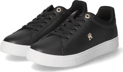 Obrázok produktu pre Tommy Hilfiger dámske nízke tenisky/šnurovacie topánky ELEVATED z čiernej hladkej kože veľkosť: 39
