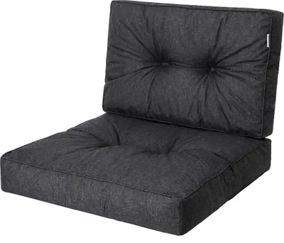 Immagine prodotto di Cuscino per sedia da giardino "Kaja" - Cuscino per seduta e schienale in 2 pezzi - misura 2 (59×59 + 59×39 cm) - Set di cuscini per seduta da esterno | PillowPrim