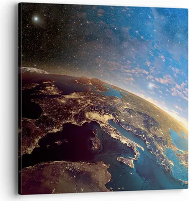 Produktbild von Bild auf Leinwand - Leinwandbild - Kosmos Erde - 40x40cm - Wand Bild - Wanddeko - Wandbilder - Leinwanddruck - Bilder - Kunstdruck - Wanddekoration - Leinwand bilder - Wandkunst - AC40x40-3809
