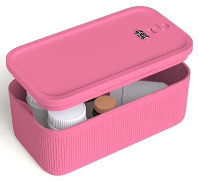 Afsluitbare opbergdoos, Kunststoff, BPA-frei, 23,6x13,6x9,3 cm, rosa