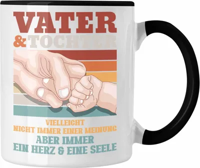 Produktbild von Trendation - Vater und Tochter Tasse Geschenk Papa Töchter Geschenkidee Partner (Schwarz)