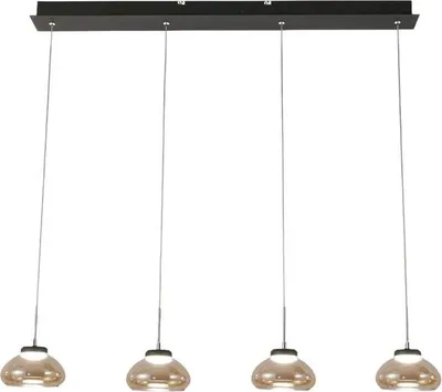 Image de Arabella - Suspension Fabas Luce 4 Lumières - Led 32W - Design Moderne Ambré