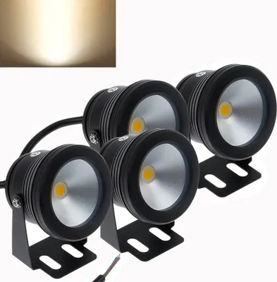 Produktbild von 4x 10W LED Unterwasser Strahler Teich Pool Licht Dimmbarer Flutlicht Spotlight für Garten Landschaft Brunnen Aquarium Beleuchtung, Warmweiß