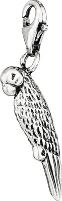 Produktbild von NKlaus Charm-Anhänger Papagei Vogel 925 Silber antik 24x8mm Silberanhänger Amulett 15166