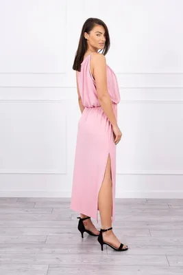 Produktbild von Boho Kleid mit Schlitz, Puderrosa