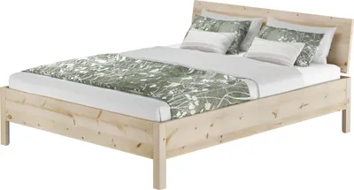 Produktbild von Holzbett Doppelbett metallfrei Zirbe massiv 160x200 mit wählbaren Zubehör V-60.95-16ohne Zubehör