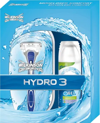 Produktbild von Wilkinson Sword Hydro3 Geschenkset (1 Rasierer inkl. 2 Rasierklingen + Hydro Minigel Sensitive 75 ml)
