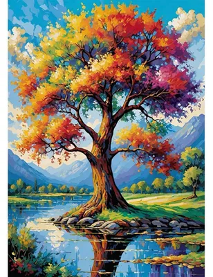Obrázok produktu pre Sada na maľovanie diamantmi "Strom života", 5D, krajinkový motív, 30x40 cm
