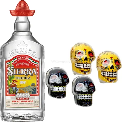 Produktbild von Sierra Tequila Silver 700ml (38% Vol) + 1x Salz und 1x Pfeffer Streuer [Enthält Sulfite]