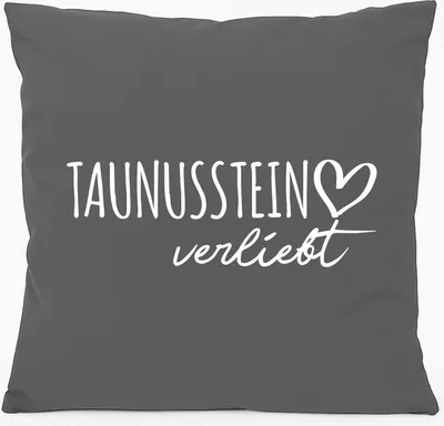 Produktbild von Huuraa Kissen Taunusstein verliebt 40x40cm mit Füllung Steel Grey Baumwolle Dekokissen Geschenkidee