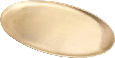 Produktbild von Kerzenteller Oval 20x11cm Matt Desinger Dekoteller aus Messing Gold Untersetzer