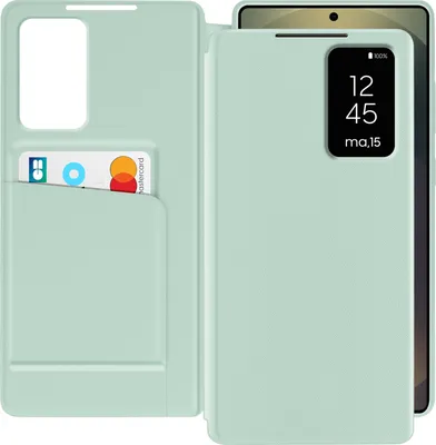 Image de Avizar, coque pour Samsung Galaxy S25 Ultra avec rabat pour cartes, vert pâle