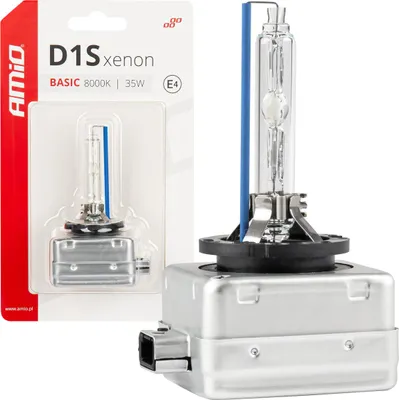 Immagine prodotto di Lampadina Xenon D1S 35W 8000K BASIC AMIO-03865, Blister, Plug&Play, Alta visibilità