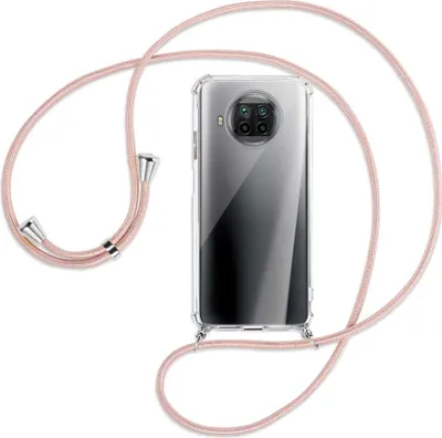Produktbild von Handykette Backcover-Schutzhülle mit Band (Metall silberfarben) für Xiaomi Mi 10T Lite 5G - roségold