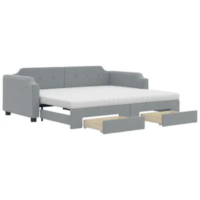 Produktbild von VidaXL 3197698, Sofabett, Grau, Schaum, Stoff, Metall, Holz, 2130 mm, 1000 mm