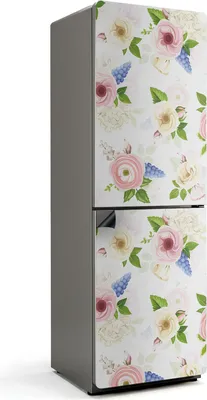 Zdjęcie produktu dla Kwiatowy wzór w pastelowych kolorach - Magnetyczna osłona lodówki - Magnetyczna folia dekoracyjna do kuchni - Magnetyczna dekoracja lodówki - Samoprzylepna tablica magnetyczna - Folia magnetyczna na drzwi lodówki - 60x180 cm