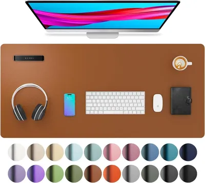 Image de Sous-mains de bureau Tapis de souris en cuirPolyuréthane60x35cm vert mousse