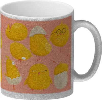 Produktbild von Küken Glitzer-Kaffeebecher für Ostern